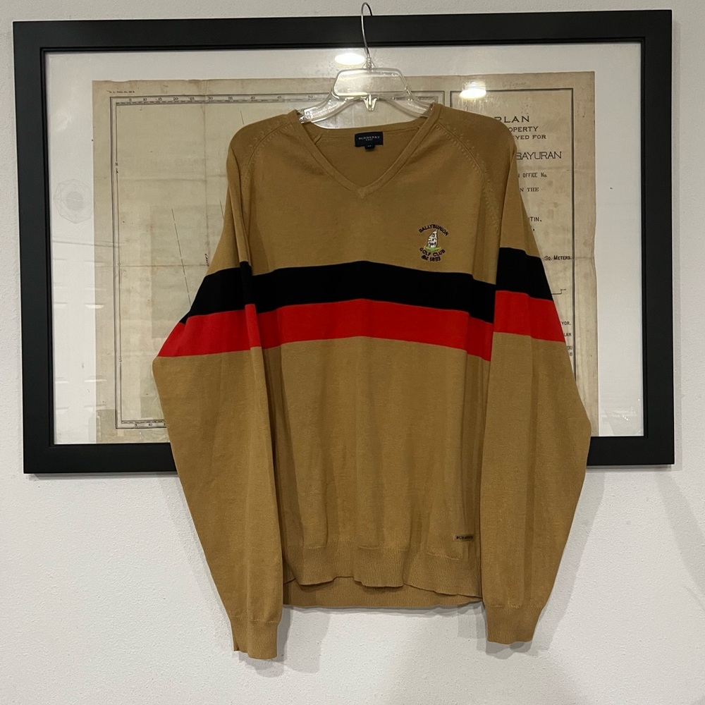 Vintage Burberry Golf Pullover Sweater Sz XL